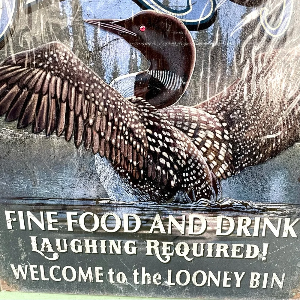 NEW Crazy Loon Saloon Metal Sign